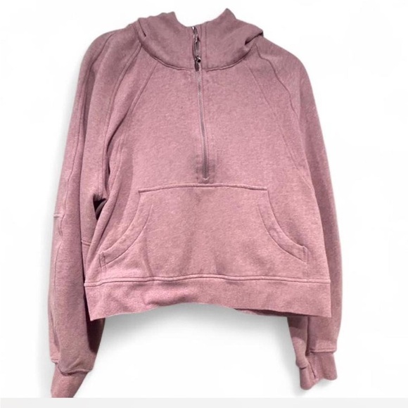 Lululemon Scuba Oversized 1/2 Zip Hoodie | Heathered Pink Taupe | XL/XXL - Picture 2 of 5